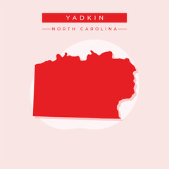 Vector illustration vector of Yadkin map North Carolina
