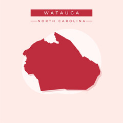 Vector illustration vector of Watauga map North Carolina
