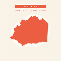 Vector illustration vector of Wilkes map North Carolina