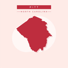 Vector illustration vector of Pitt map North Carolina