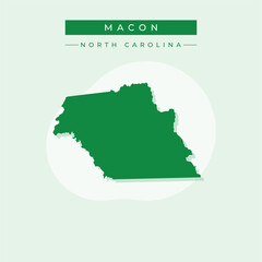 Vector illustration vector of Macon map North Carolina