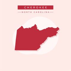 Vector illustration vector of Cherokee map North Carolina