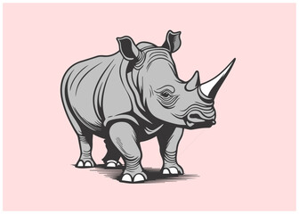 Fototapeta premium rhino logo icon vector illustration template