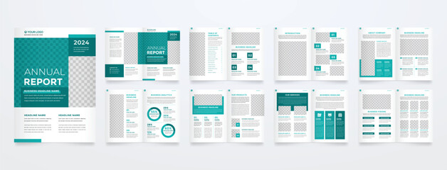 set of minimalist business brochure template with simple style and modern layout - obrazy, fototapety, plakaty