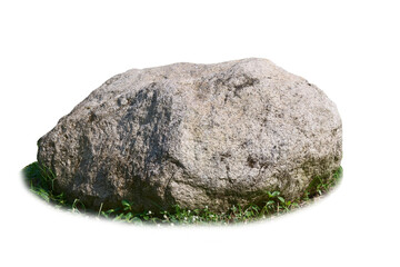 stone in the grass on a transparent background, PNG is easy to use.