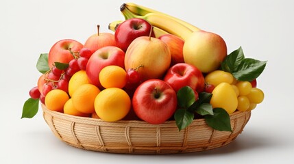 fruit basket isolated on transparent background