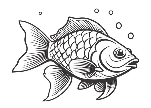 llustration of cute fish cartoon