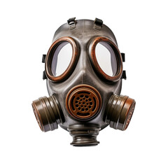 Isolate gas mask up close isolated on transparent background