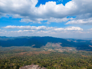 Fototapeta premium amazing mountain landscape with blue sky and clouds
