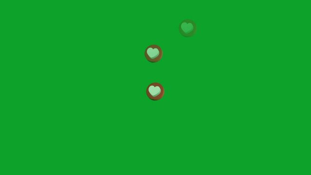 4K Social media Live style animated heart on green screen. 60 FPS