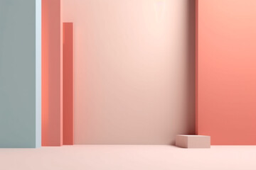 Graphic resources. Minimalist and abstract blank colorful canvas background from various geometric shapes. Pastel colors