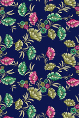 Fototapeta na wymiar Floral Seamless Pattern Design And Backgrounds 