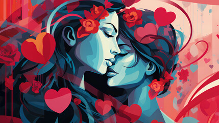 Valentine's Day illustration concept