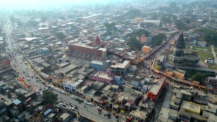 Ayodhya Drone view Shri Ram Mandir, Shri Hanuman Garhi Mandir, Lata Mangeshkar Chowk and Ram ki Paidi Ghats