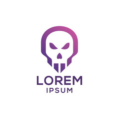 Abstract Modern Skull Logo Template