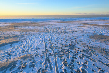 Path to frozen Baltic sea.