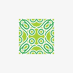 Ceramic tiles ornament green colour
