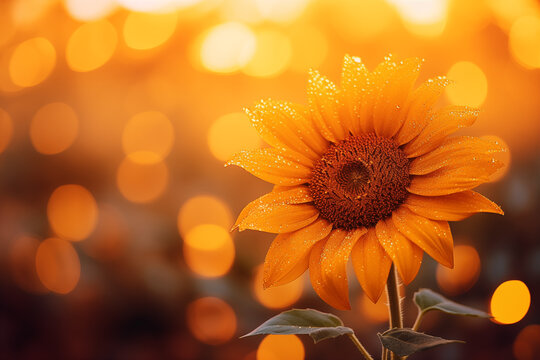 sunflower close up with bokeh background