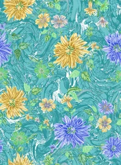 Fotobehang Floral Seamless Pattern Design And Backgrounds  © Krunal