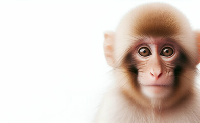  A  monkey on white background, GENERATIVE AI