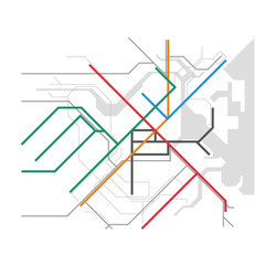 Layered editable vector illustration of Traffic Network Map of Boston,America