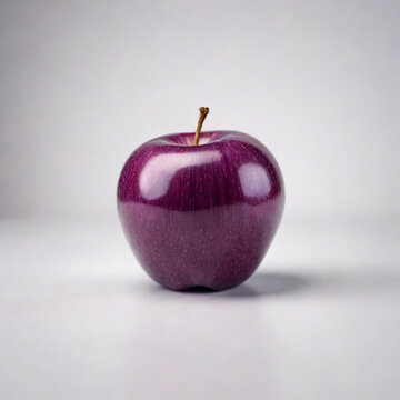photorealistic image of a violet apple on a white background