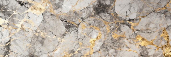 Luxurious Gold Black White Marble Abstract Art