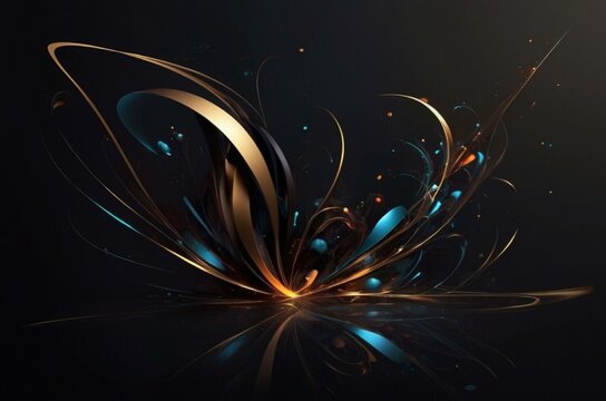 A glad and black digital abstract meon hart background 