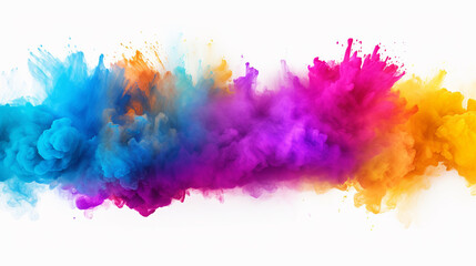 colorful rainbow holi paint color powder explosion - obrazy, fototapety, plakaty