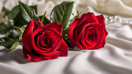 bouquet of roses on a white