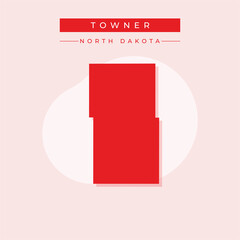 Vector illustration vector of Towner map North Dakota