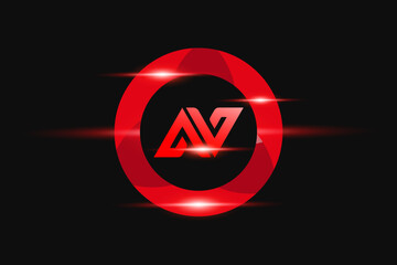 AV Red logo Design. Vector logo design for business