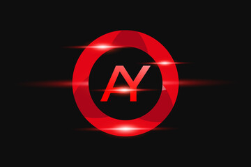 AY Red logo Design. Vector logo design for business