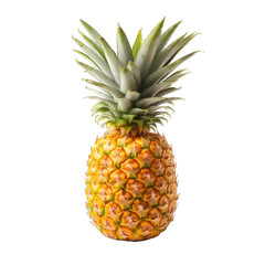 a pineapple with green leaves on transparent Background