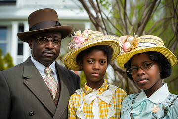 Vintage Easter family portrait