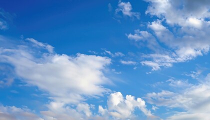 Naklejka na ściany i meble blue sky and white clouds. Freshness of the new day. Bright blue background