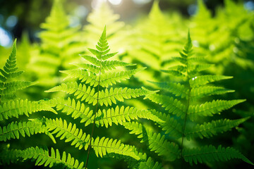 Fototapeta na wymiar Beautiful Ferns Leaves Green Foliage Nature