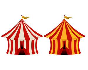 Circus tent isolated on white background - obrazy, fototapety, plakaty