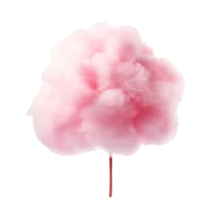 Tuinposter Pink cotton candy isolated on transparent white © Thilini