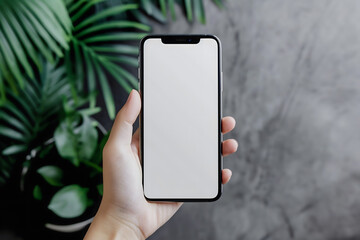 realistic front view smartphone mockup mobile iphone, frame with blank white display, phone with screen