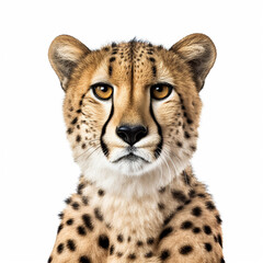 "Sprint of Grace - Hyper-Realistic Cheetah on White Background"

