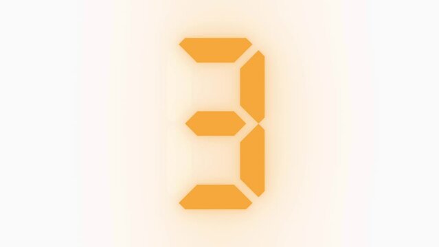 Digitaler Counter - 9 Sekunden Countdown, plakative orange leuchtende 3D-Schrift, Zeit, Timer, Technologie, Z&auml;hlwerk, elektronisch, Anzeige, Fortschritt, Uhr, numerisch, LED, Rendering, 3D
