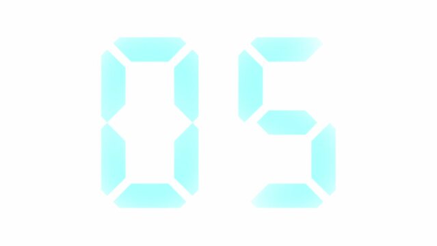 Digitaler Counter - 10 Sekunden Countdown, plakative hellblau leuchtende 3D-Schrift, Zeit, Timer, Technologie, Z&auml;hlwerk, elektronisch, Anzeige, Fortschritt, Uhr, numerisch, LED, Rendering, 3D
