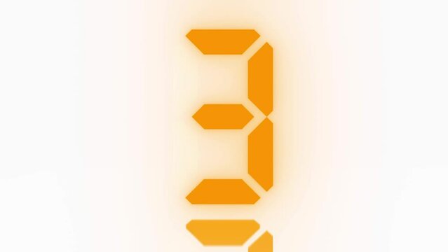 Digitaler Counter - 9 Sekunden Countdown, plakative orange leuchtende 3D-Schrift, Zeit, Timer, Technologie, Z&auml;hlwerk, elektronisch, Anzeige, Fortschritt, Uhr, numerisch, LED, Rendering, 3D
