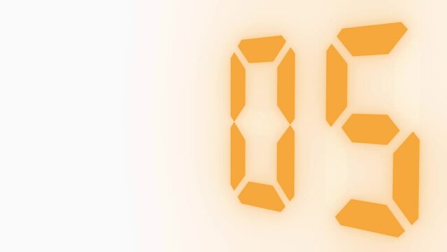 Digitaler Counter - 10 Sekunden Countdown, plakative orange leuchtende 3D-Schrift, Zeit, Timer, Technologie, Z&auml;hlwerk, elektronisch, Anzeige, Fortschritt, Uhr, numerisch, LED, Rendering, 3D

