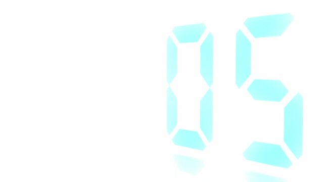 Digitaler Counter - 10 Sekunden Countdown, plakative hellblau leuchtende 3D-Schrift, Zeit, Timer, Technologie, Z&auml;hlwerk, elektronisch, Anzeige, Fortschritt, Uhr, numerisch, LED, Rendering, 3D
