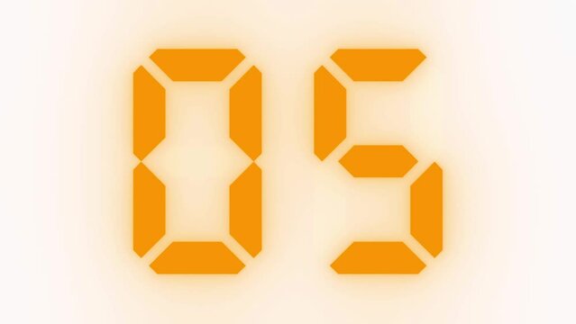 Digitaler Counter - 10 Sekunden Countdown, plakative orange leuchtende 3D-Schrift, Zeit, Timer, Technologie, Z&auml;hlwerk, elektronisch, Anzeige, Fortschritt, Uhr, numerisch, LED, Rendering, 3D
