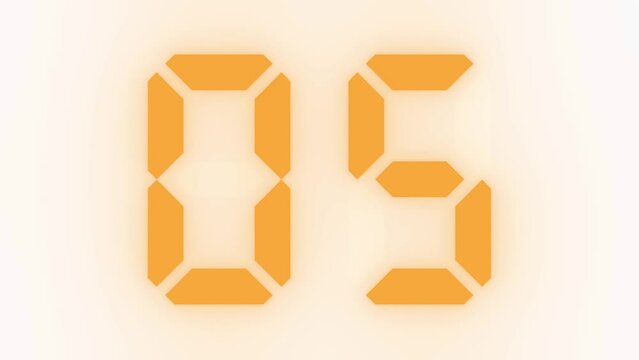 Digitaler Counter - 10 Sekunden Countdown, plakative orange leuchtende 3D-Schrift, Zeit, Timer, Technologie, Z&auml;hlwerk, elektronisch, Anzeige, Fortschritt, Uhr, numerisch, LED, Rendering, 3D
