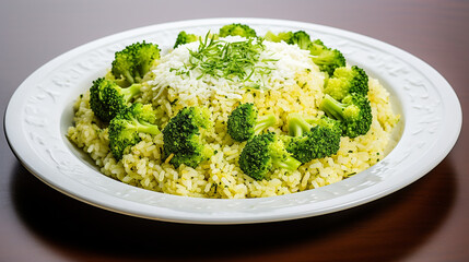 Gourmet Delight: Realistic Bulgur with Broccoli Dish"