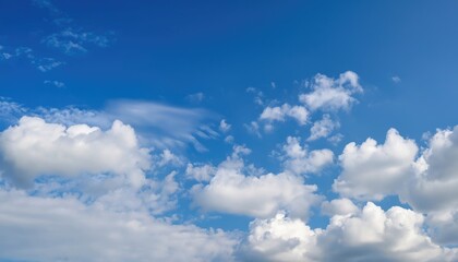 blue sky with puffy clouds background